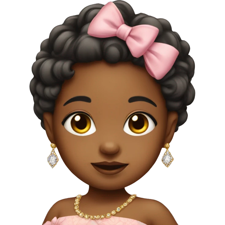 baby girl with fancy earrings  emoji