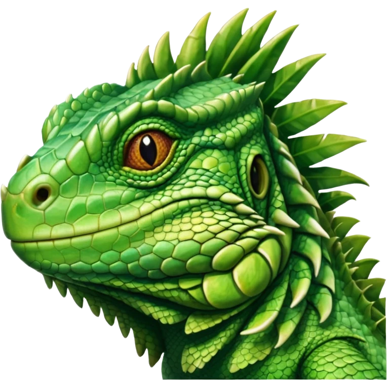 
simple, plain, iguana, front face view emoji