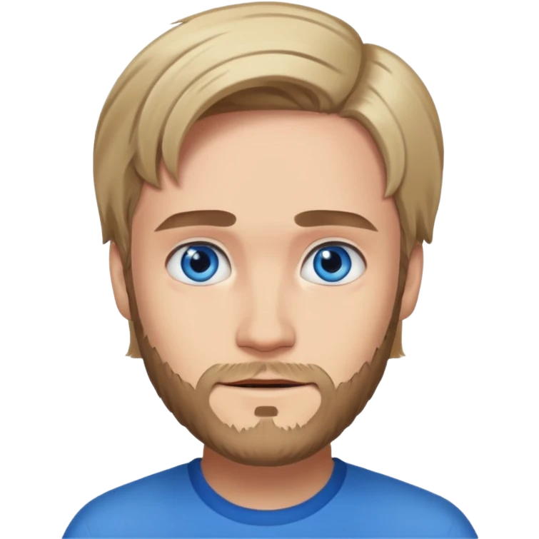 PewDiePie with blue eyes emoji