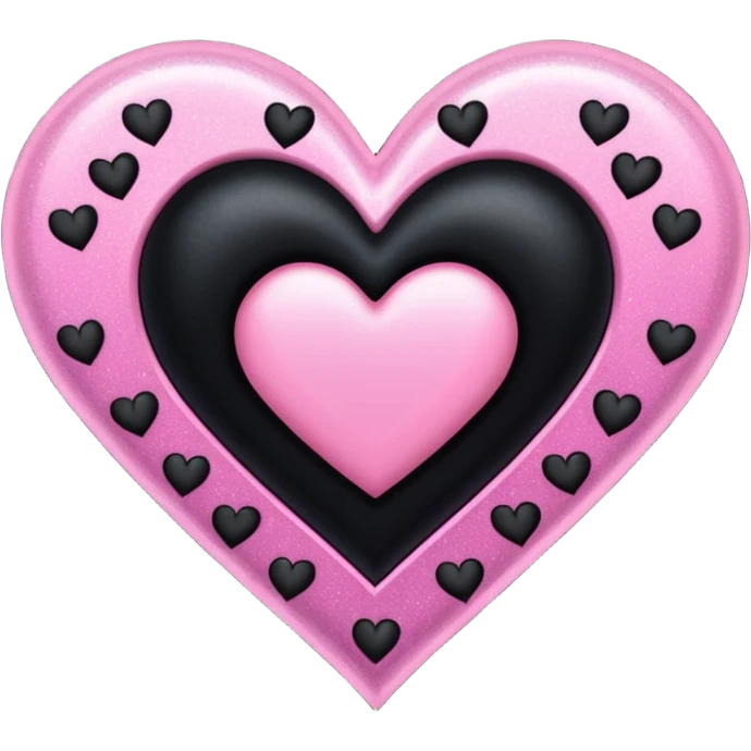 BLACKPINK-inspired gothic heart ,  hearts, black and pink, cute,  emoji