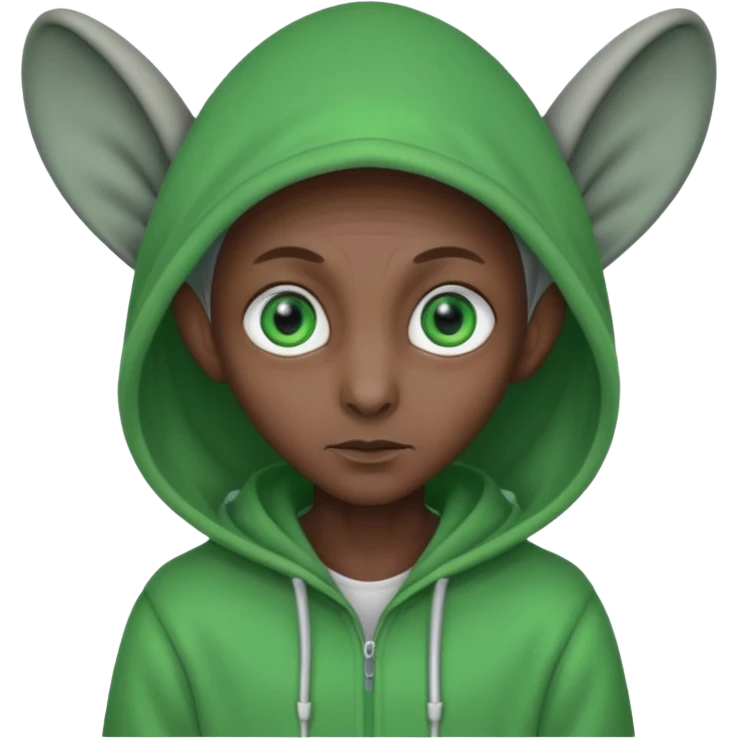 Aliens Dark grey, hoodie, long big ears emoji