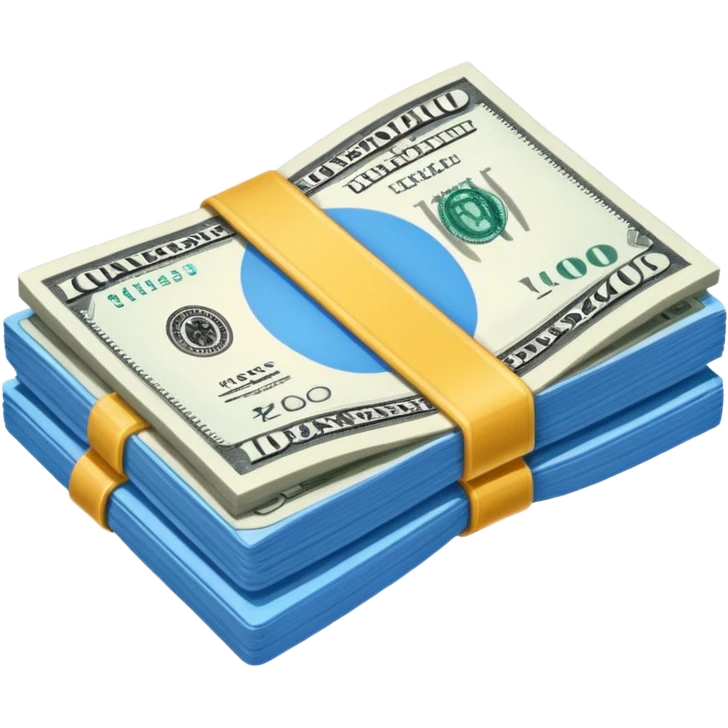 money bill colored blue emoji