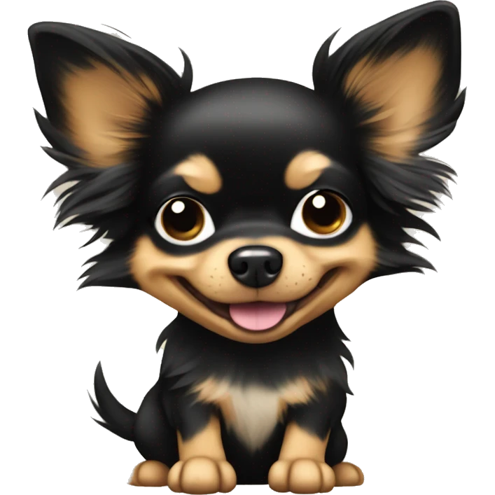 black & tan long-haired chihuahua with thumbs up emoji