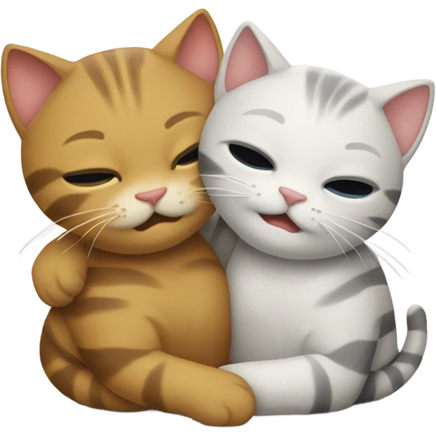 Two cats hugging emoji