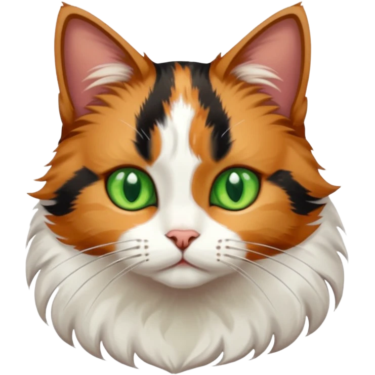 cat with white, brown, and black fur emoji