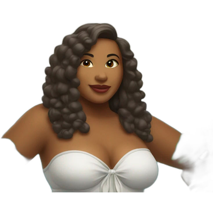 A Rubenesque model on a tropical island emoji