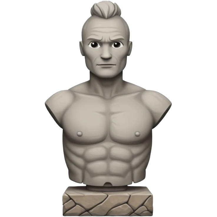 Cinematic realistic ultra HD - musician Sting as a torso antique stone sculpture emoji
