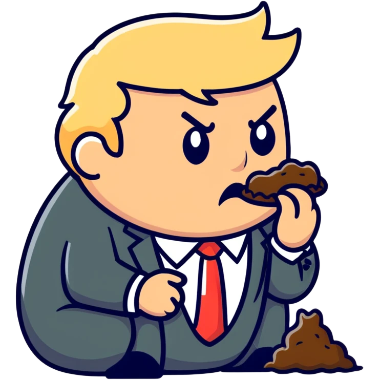 Trump eating a turd emoji