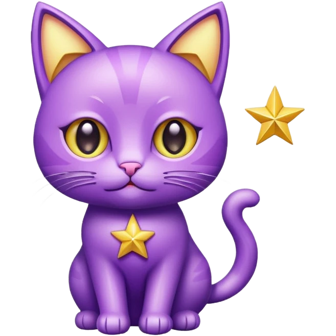 glitter purple Star cat emoji