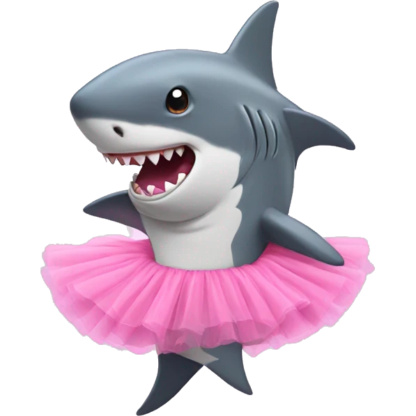 Shark with pink tutu  emoji