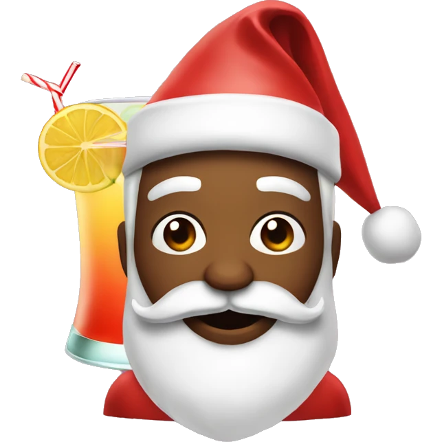 Santa with a mai tai emoji
