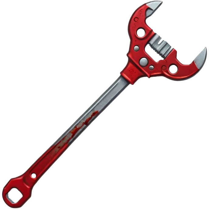 A wrench covered In zombie blood, in a dark menacing style emoji
