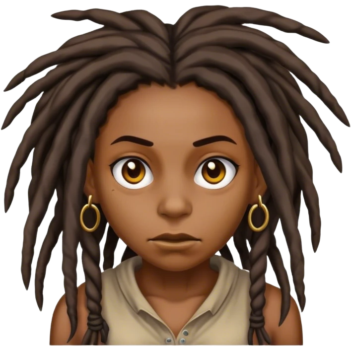 mad girl with dreads emoji