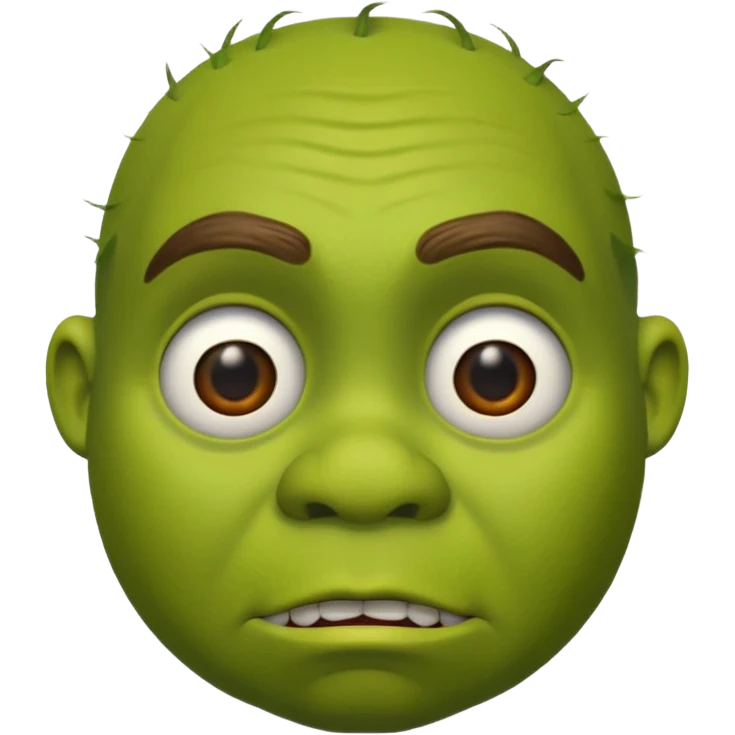 Shrek emoji face showing a confused emoji