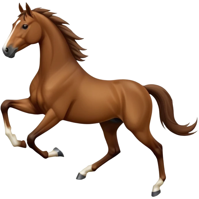 cinematic-[brown horse]-realistic-full-body-galopping-emoji,-tail-flicking-lazily,-head-tilted-dramatically,-sleek-[brown]-coat,-simplified-yet-realistic-focused-features,-highly-detailed,-glowing-with-an-almost-sarcastic-glow emoji