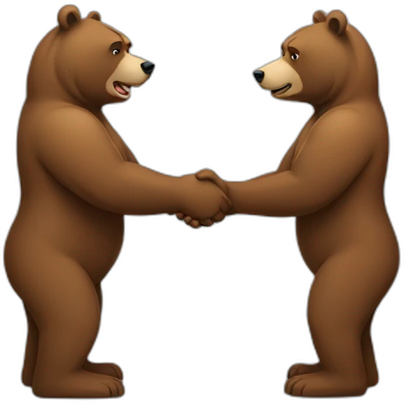 bears shaking hands emoji