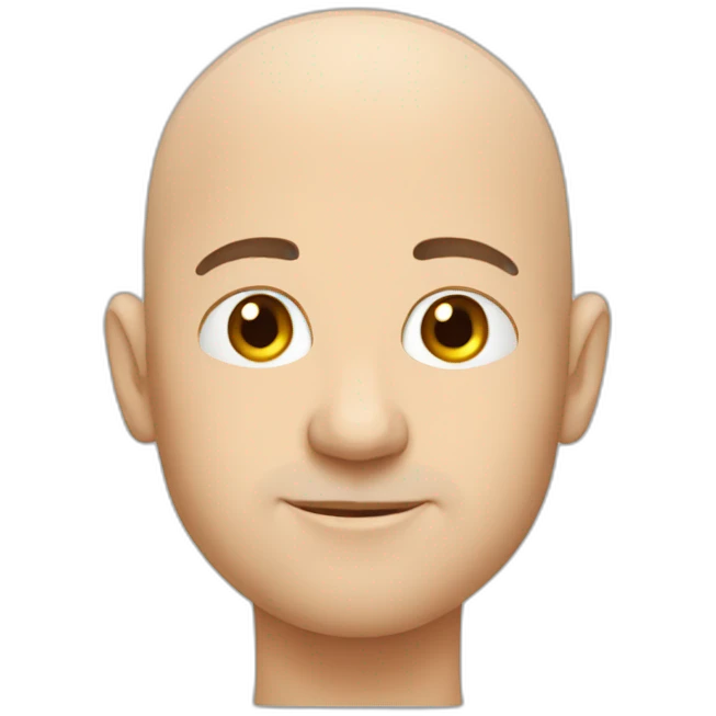Bald guy with haies emoji