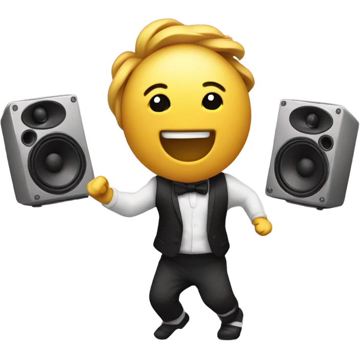 Cute Speakers dancing emoji