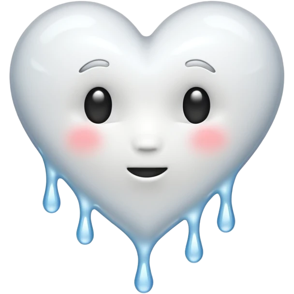 white heart melting (no face) emoji
