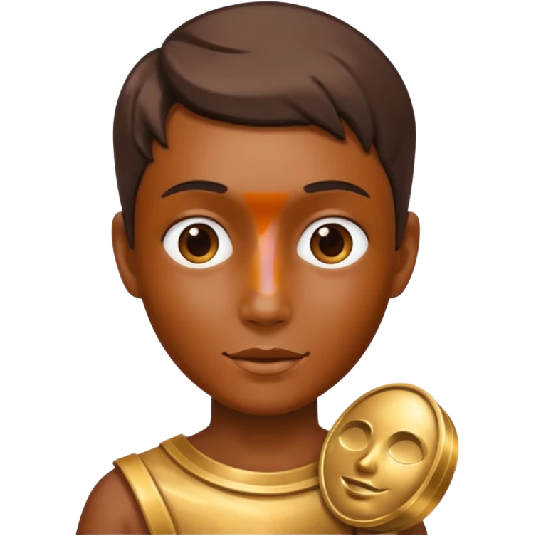 A portrait cast with tin emoji
