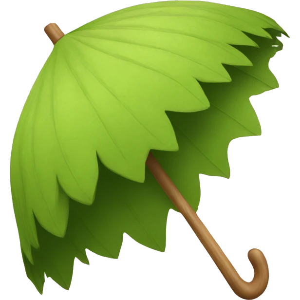 Wooden leaf umbrella emoji