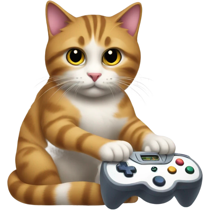 Cat playing video game emoji