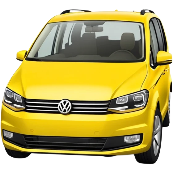 Yellow Volkswagen Touran minivan from front angle emoji