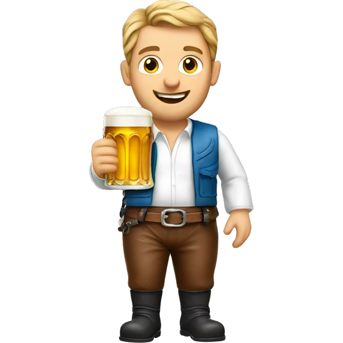 German man wearing Bavaria leather pants and Holding a Beer emoji