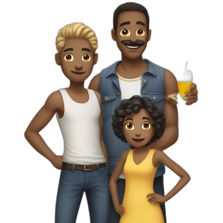 three is a party emoji