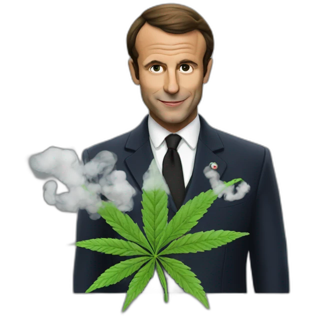 Macron smoke weed emoji