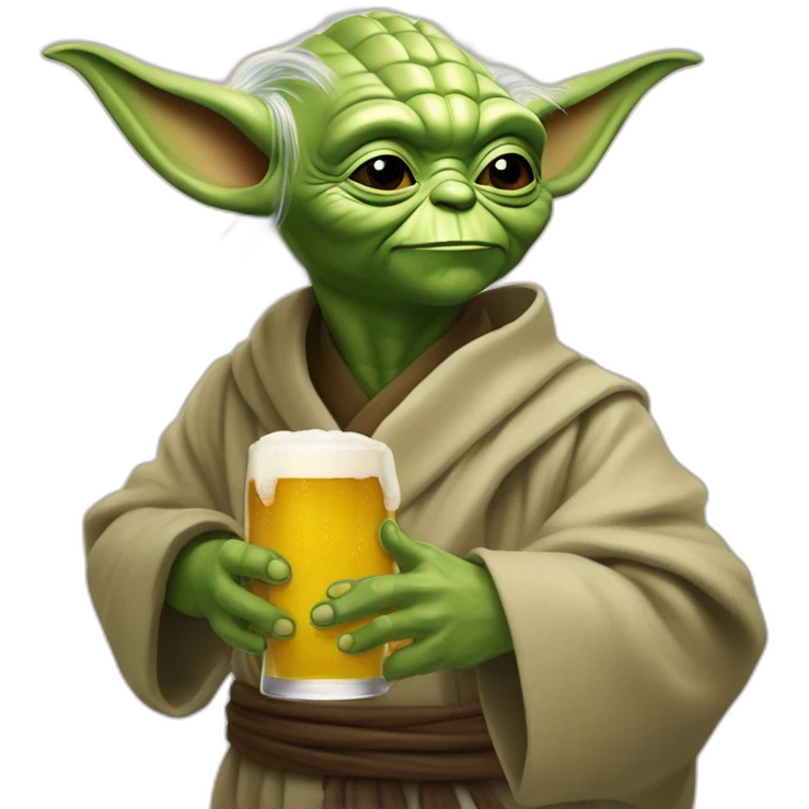 Yoda boit une bière emoji