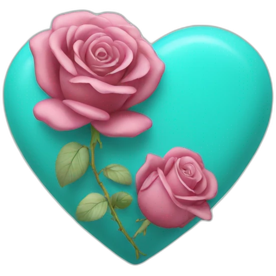 Coeur rose turquoise emoji