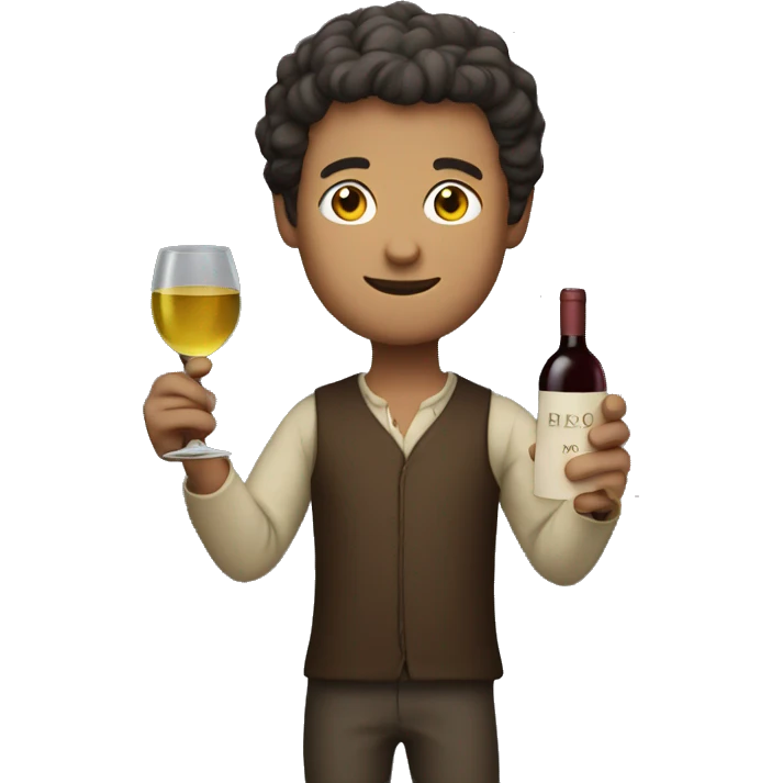 Peter holding wine emoji