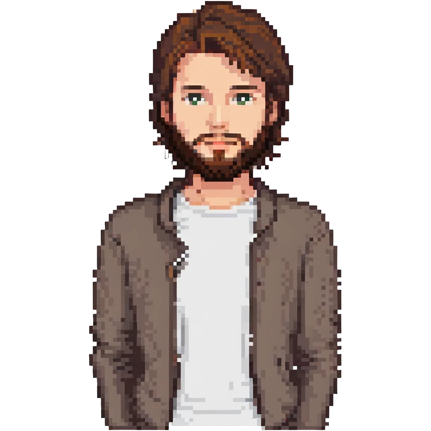 brunette guy with beard emoji