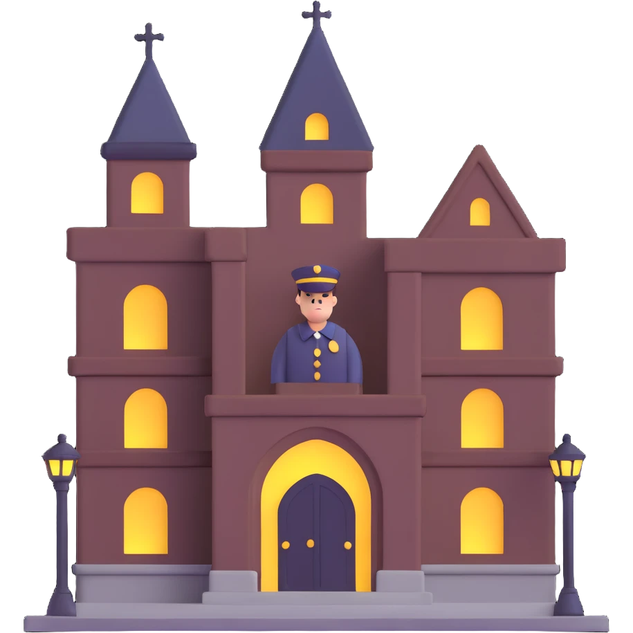 night watchman guarding building emoji