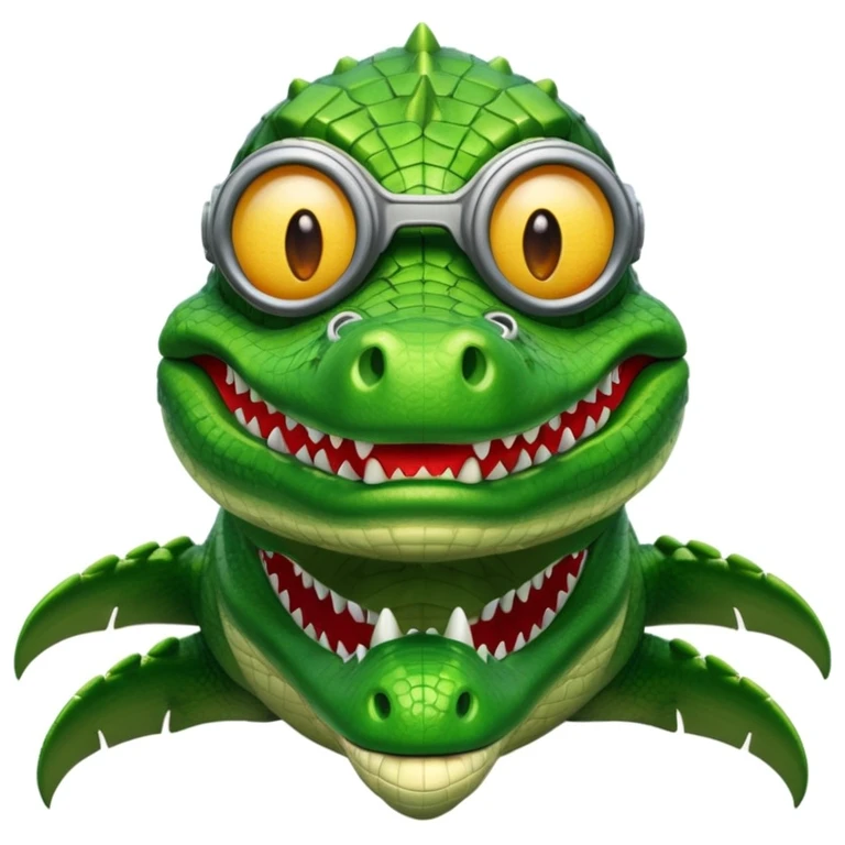Un avion con cabina de cara de cocodrilo emoji