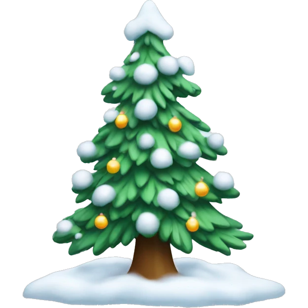 Christmas tree with snow emoji