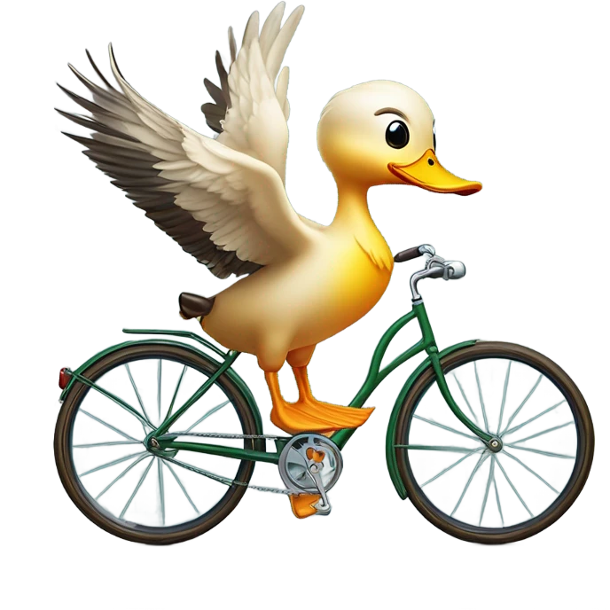 Duck riding bike  emoji