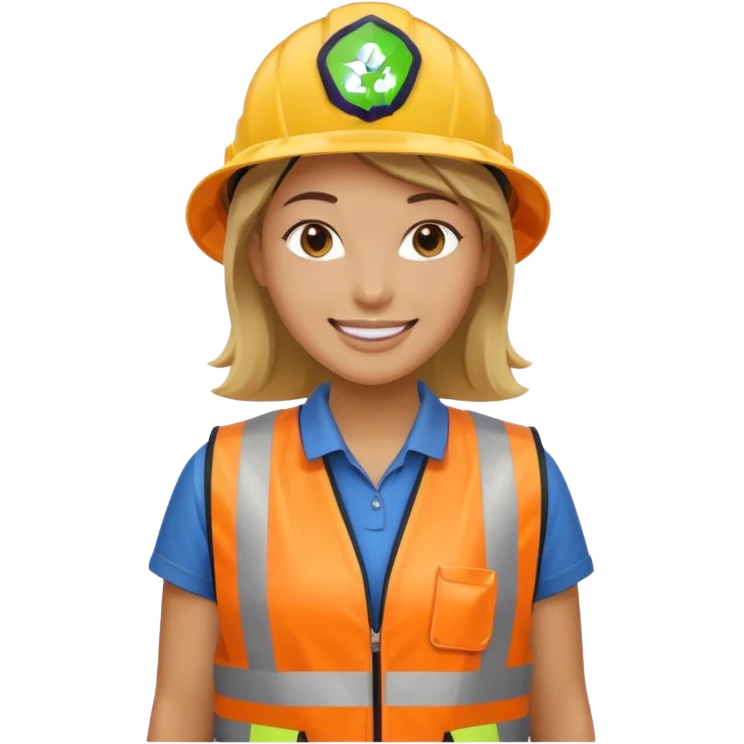 women, Waste Management, safety vest, trash picker emoji