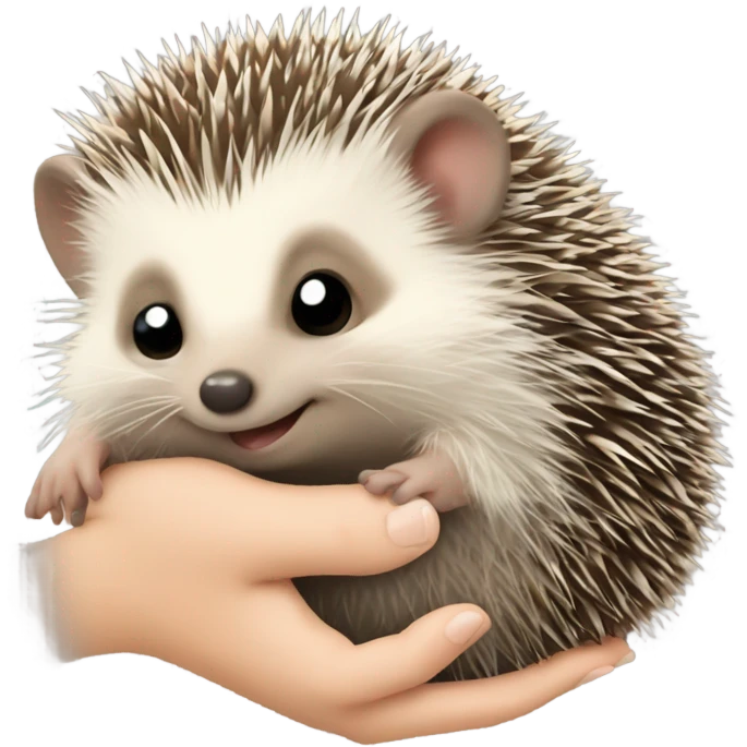 Hedgehog holding a baby hedgehog  emoji