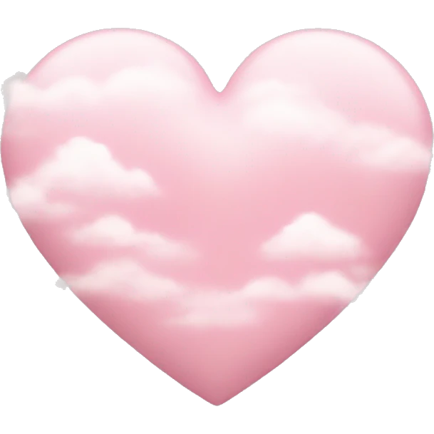 light pink heart with clouds emoji
