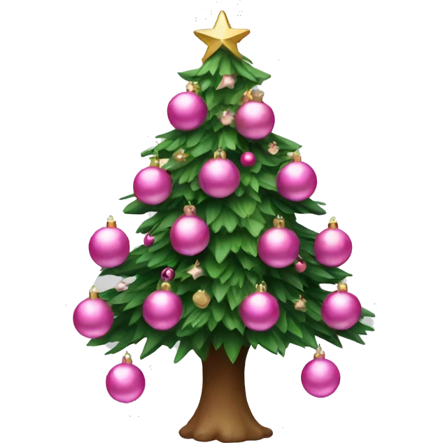 Christmas tree with pink ornaments  emoji