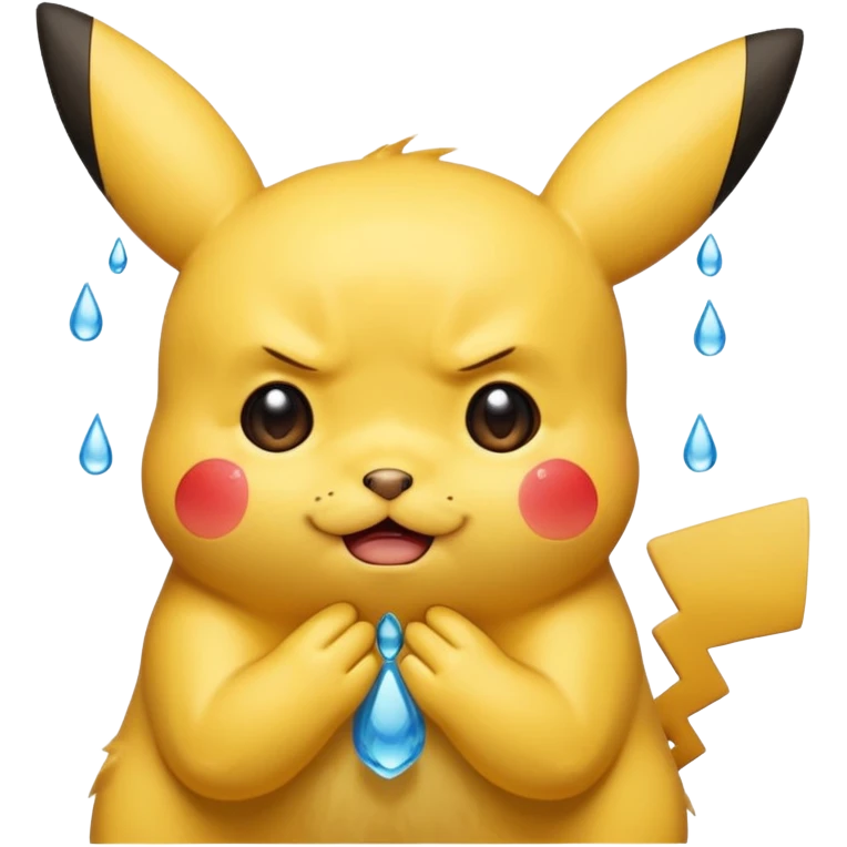 cute Pikachu crying emoji