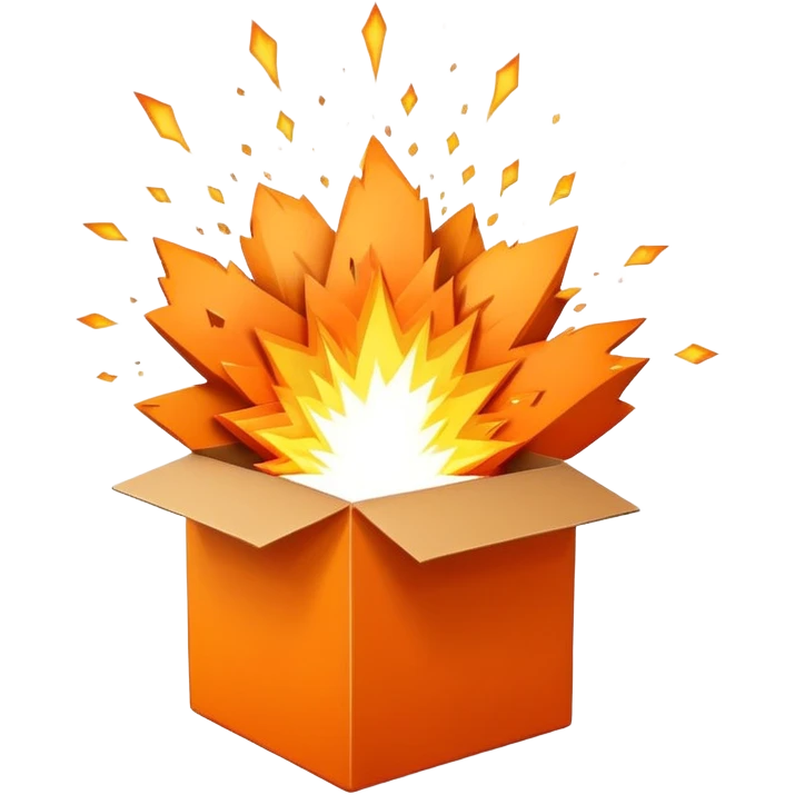 orange box with explosion behind it emoji