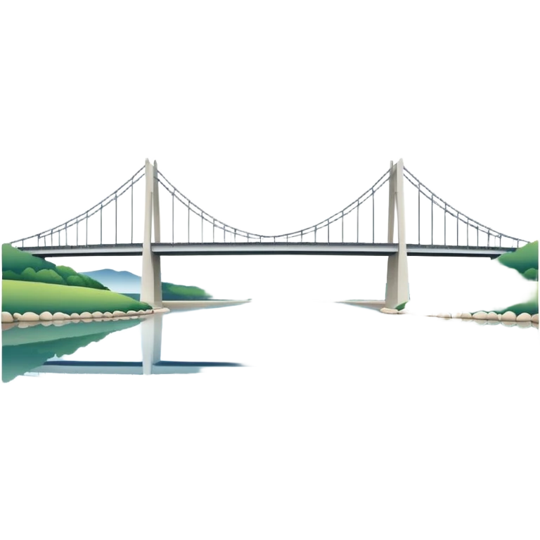 minimal Hangang river and bridge, no border emoji