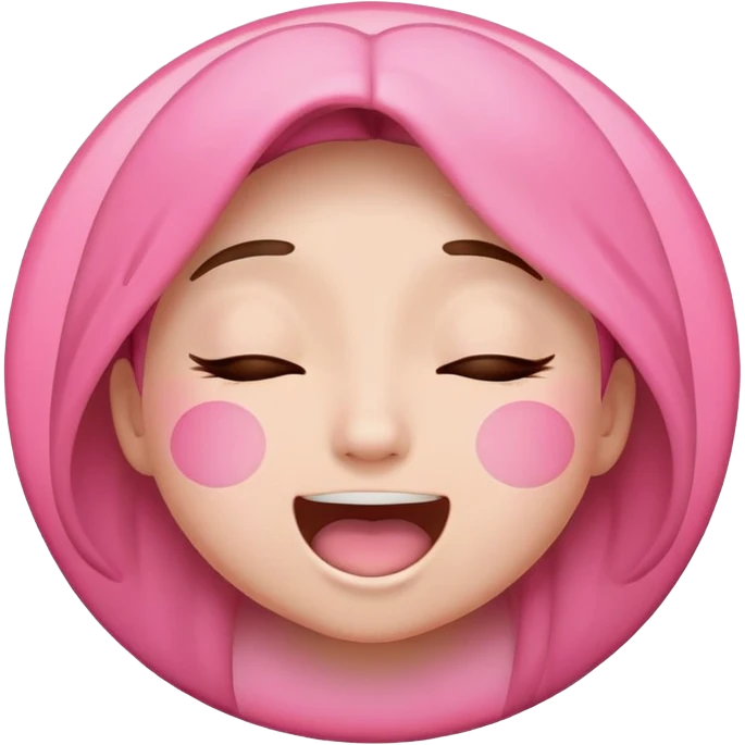 happy pink circle very excited very happy closed eyes completely pink emoji
