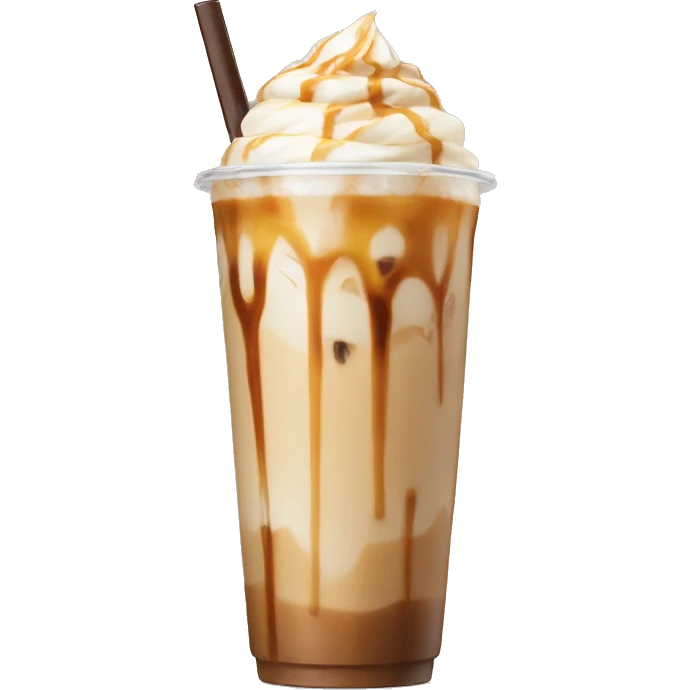 Iced latte machiato whit caramel drizzle emoji