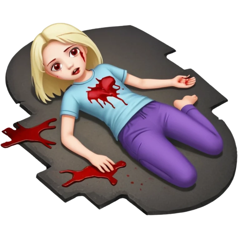 A girl hit by truck in road and been accident emoji