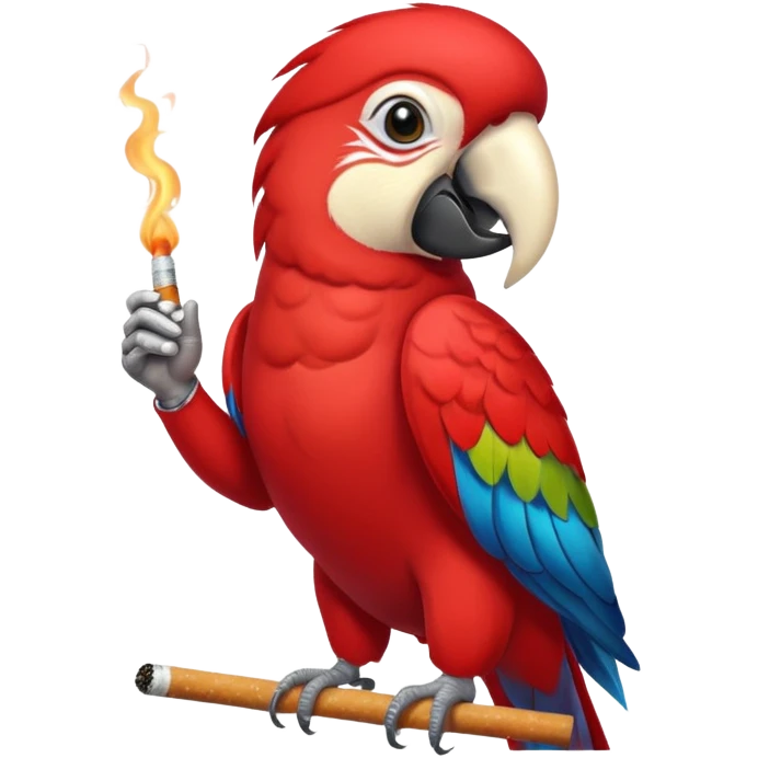 red parrot smoking emoji