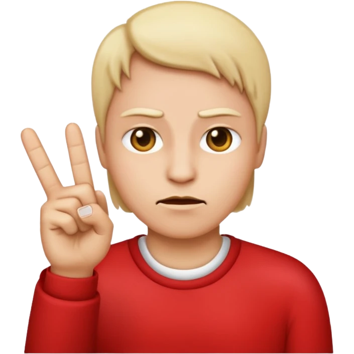Creat an indifferent face putting up a middle finger iPhones style emoji emoji